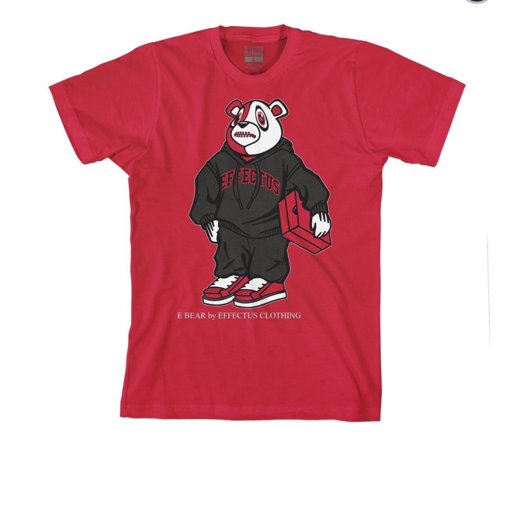Mens Red Bear Design Tee Shirt